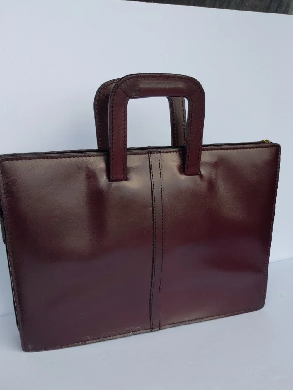 VTG Pegasus Leather Drop-Handle Briefcase Portfolio Oxblood - USA Made